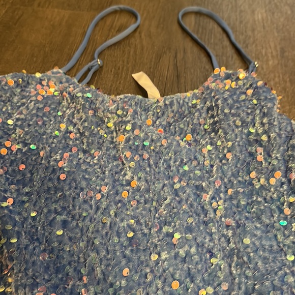 Homecoming dress with blue sparkles - Picture 2 of 5